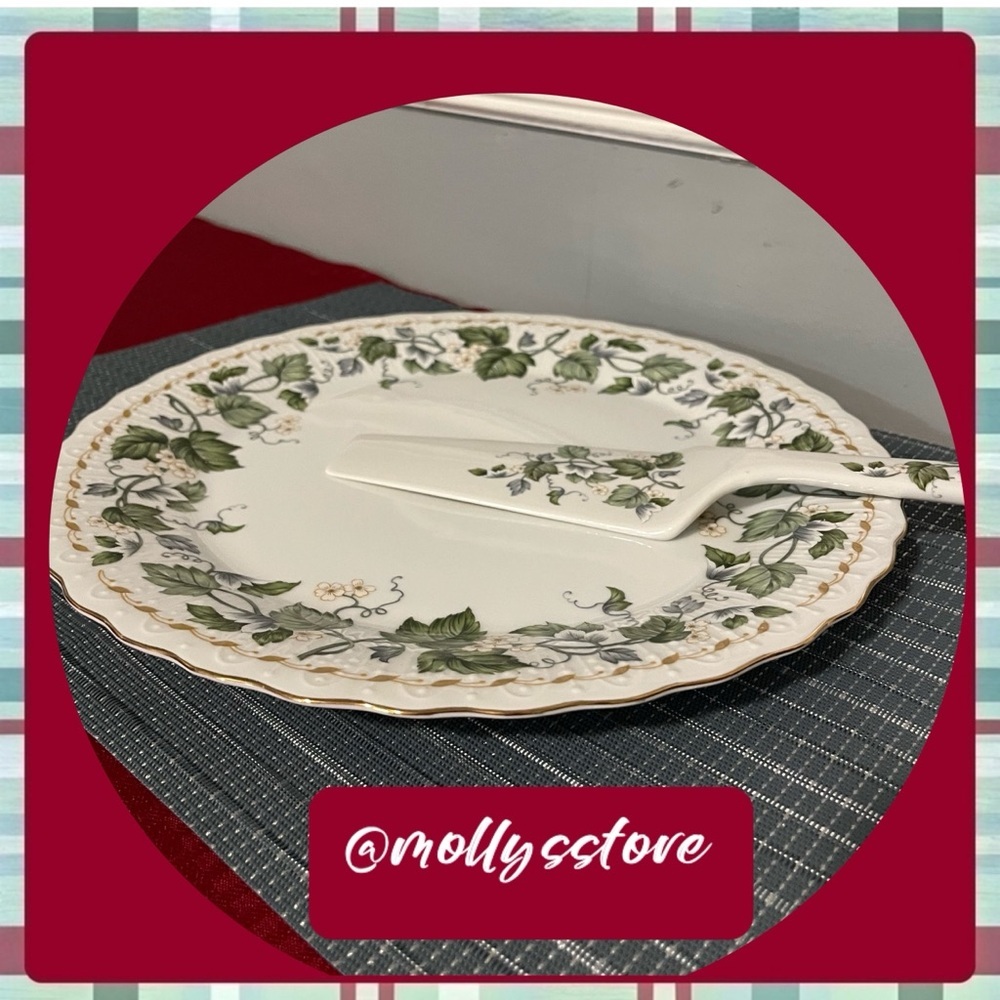 🌸 EUC Vintage Vines Cake/Pie Plate & Server, 2-Piece Serving Set